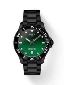 Tissot Seastar 1000 Quartz 40mm の正面図・影あり