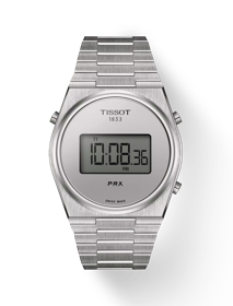 Front view of the watch Tissot PRX Digital with shadow