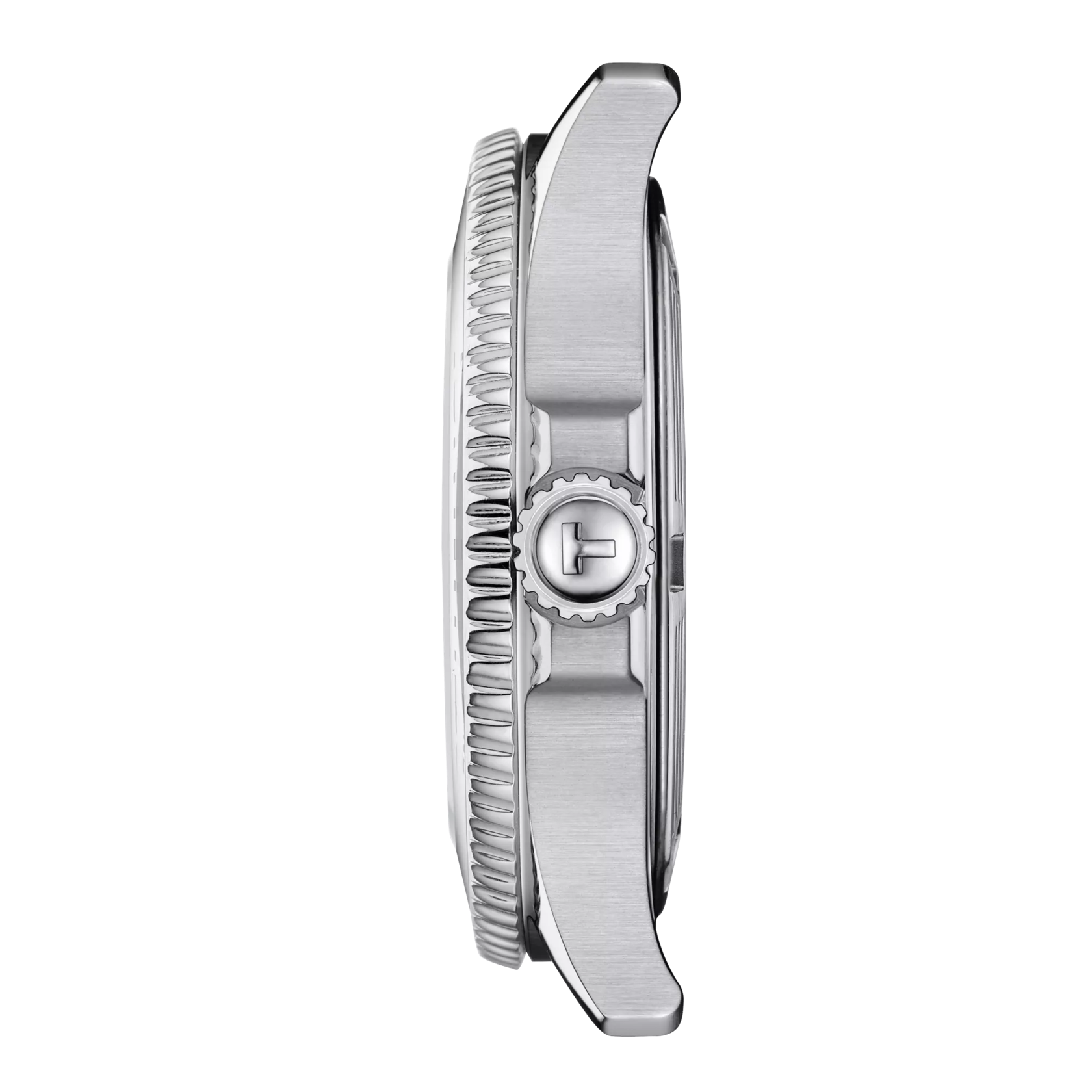 Vue de profil du boîtier de la montre Tissot Seastar 1000 36mm