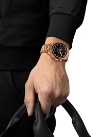Simulation of the watch Tissot PR516 Quartz Chronograph on a wrist