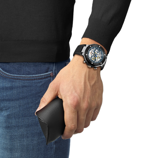 Simulation of the watch Tissot T-Race MotoGP Automatic Chronograph (2025) on a wrist