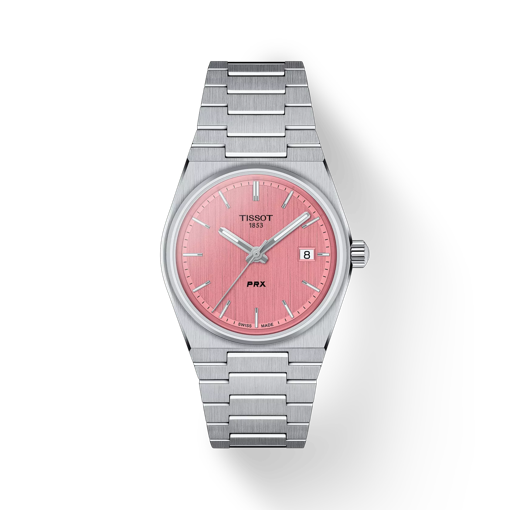 Vista frontal del reloj Tissot PRX 35mm con sombra