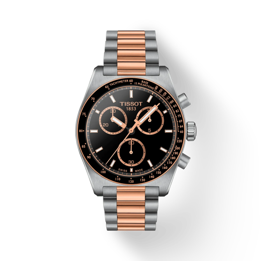 Vista frontal del reloj Tissot PR516 Quartz Chronograph con sombra
