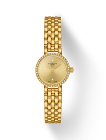 Front view of the watch Tissot Lovely Round with shadow