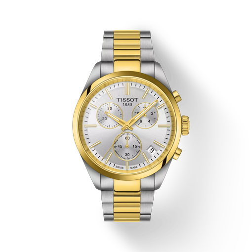 Tissot PR 100 Chronograph の正面図・影あり